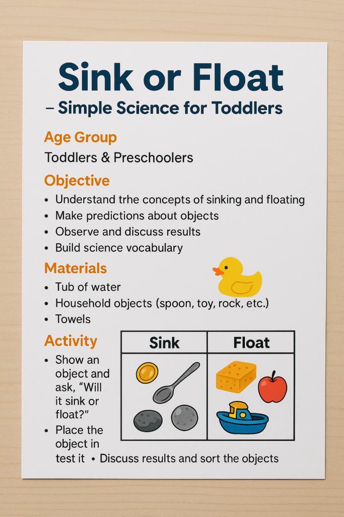 Sink or Float – Science for Toddlers